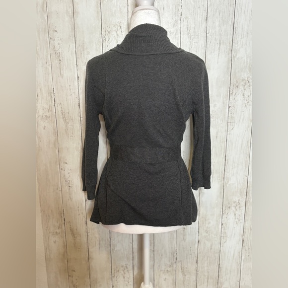 The Limited- Size Medium- Open front cardigan with attached belt- Charcoal color - Picture 4 of 4